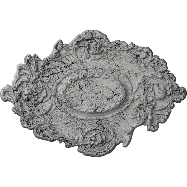 Ekena Millwork Kinsley Flowing Leaf Ceiling Medallion, 30 3/8"W x 20 3/4"H x 1"P, Ultra Pure White Crackle CM30KIUWC - main